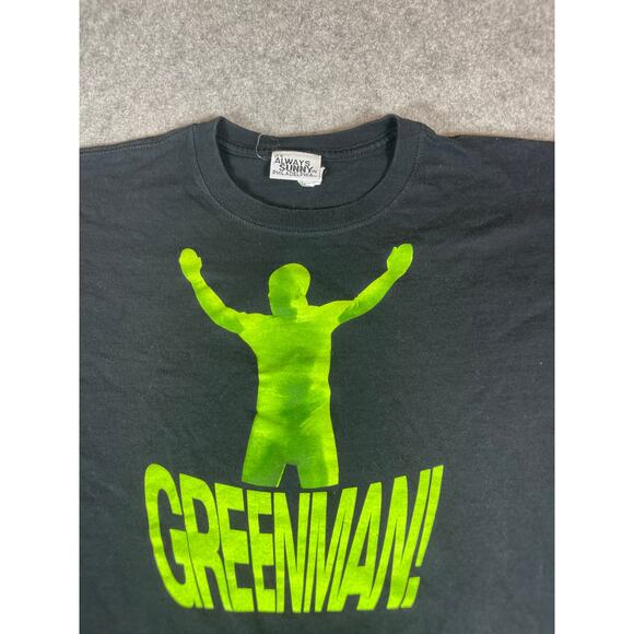 Its Always Sunny In Philadelphia Greenman Shirt Mens Large Black Graphic Tee - Picture 5 of 8